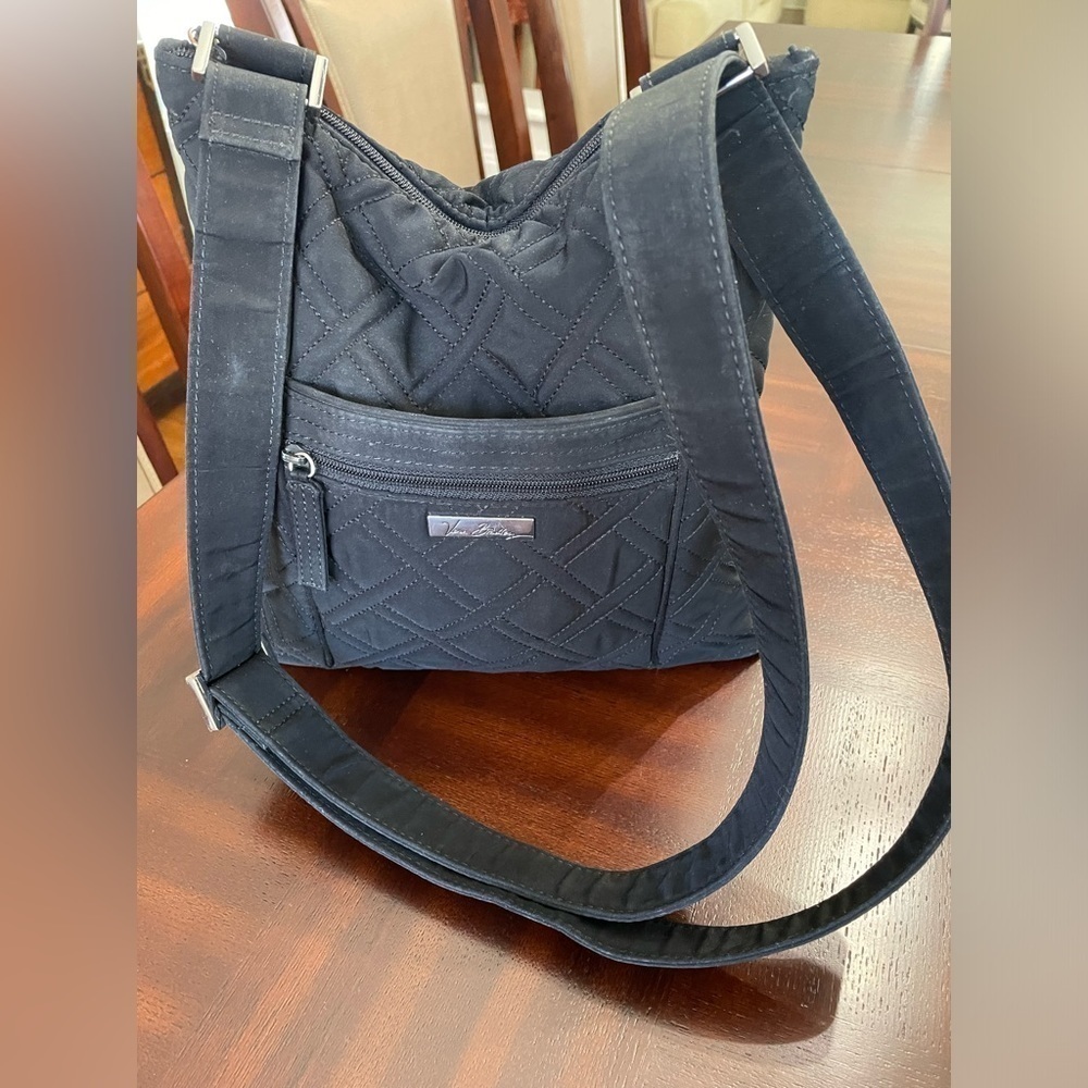 Vera Bradly women’s black quilted Cross body shoulder Bag with Adjustable strap